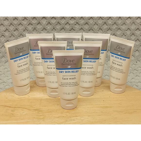 8 Dove Derma Series Dry Skin Relief Face Wash 1.7oz. Gentle - Picture 1 of 4